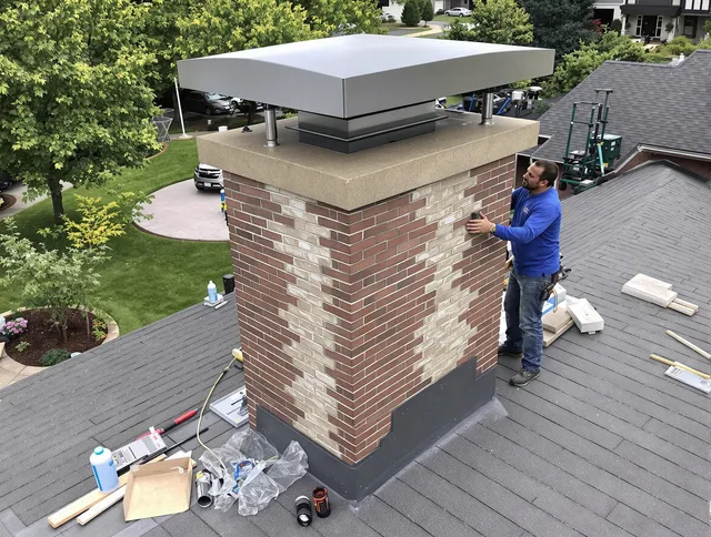 Pembroke Pines Chimney Sweep team working on a custom chimney remodel in Pembroke Pines, FL